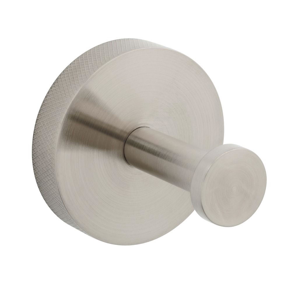 Cutout image of Vado Individual Knurled Accents Brushed Nickel Robe Hook